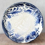 Kobaltowa Łąka | Talerz ceramiczny | 25 cm 