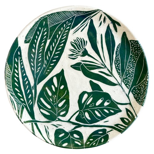 Wykonany ręcznie talerz sgraffito WILD, Ø 23 cm