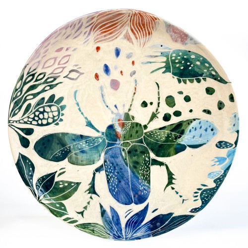 Chrząszcz, ręcznie wykonana patera | Ø 31cm 