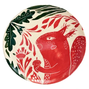 Pomarańczowa wiewórka | Talerz sgraffito Ø 19 cm