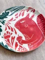 Pomarańczowa wiewórka | Talerz sgraffito Ø 19 cm