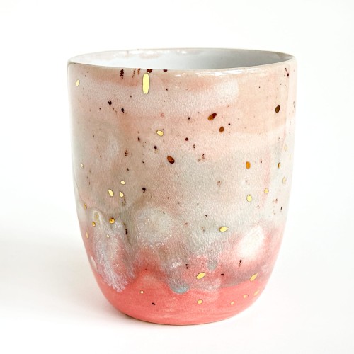 Kryształy i złoto | Czarka ceramiczna, 250 ml  