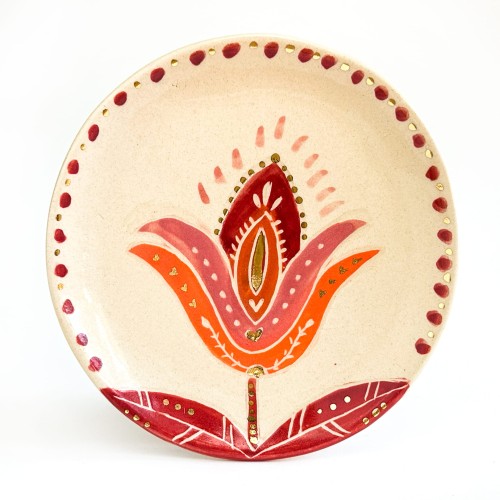 Flamme | Talerzyk ceramiczny z 24-k złotem | 13 cm  
